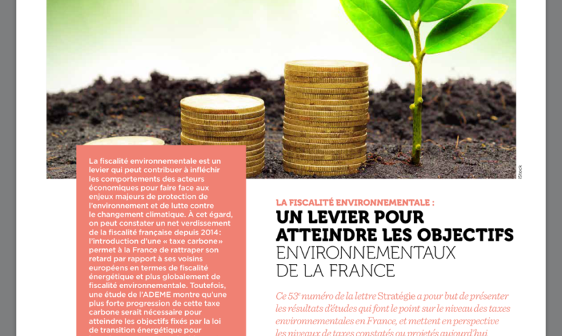 ADEME : article sur la fiscalité environnementale
